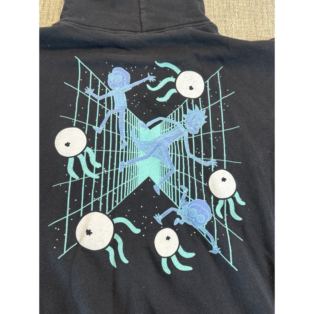 Rick And Morty  Virtual‎ Reality Black Hoodie Size Large Pullover With Pocket - Picture 8 of 16